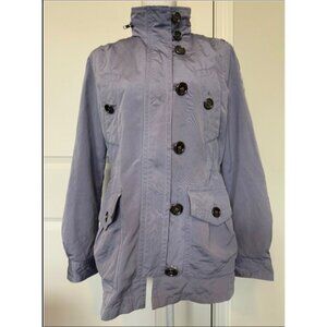 Vtg Coach Womens Button-Up 4 Pocket Trench Coat Jacket Purple Size S Soft Luxury
